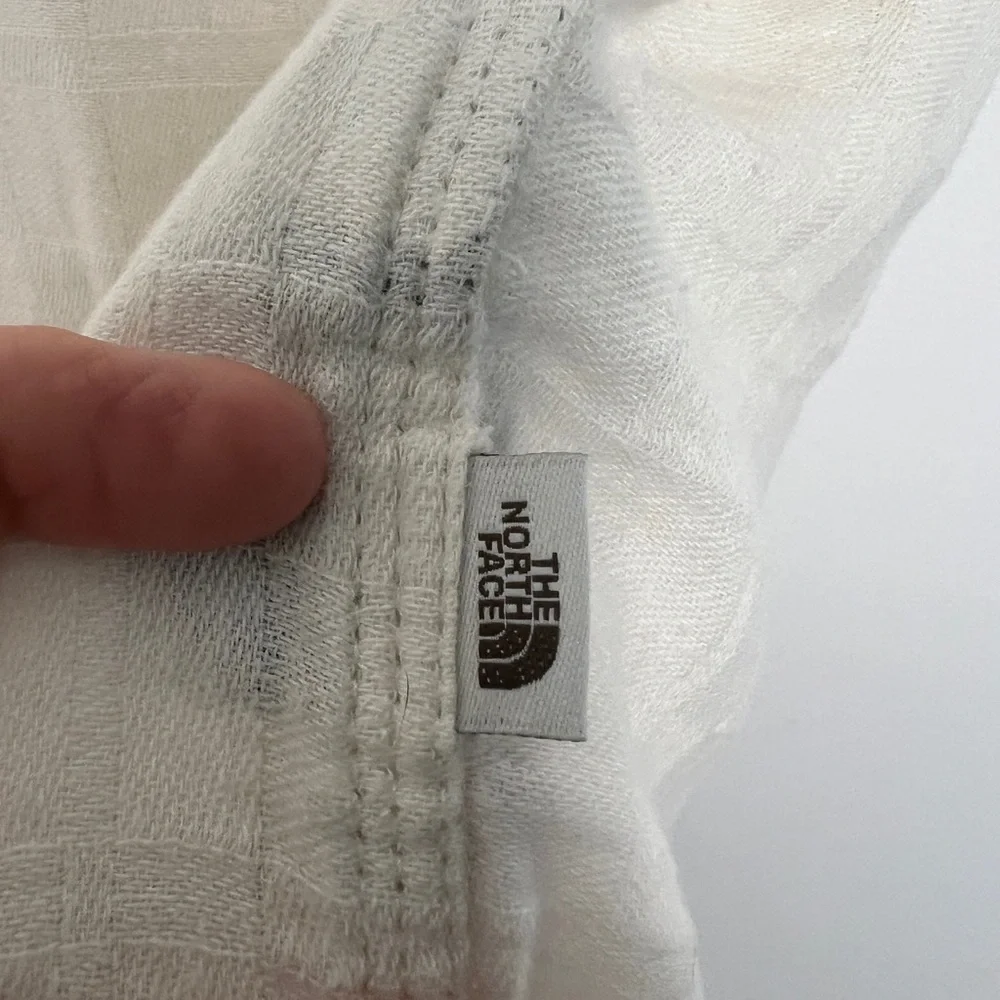 The North Face Men's Loghill Jacquard Gardenia White Hemp Cotton Blend Shirt XXL
